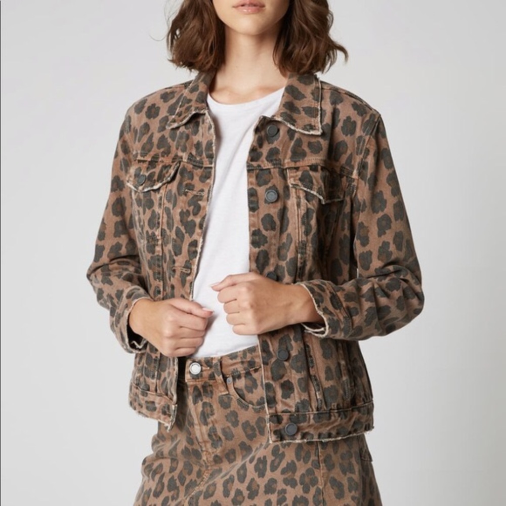 Blank NYC Leopard Print Denim Jacket